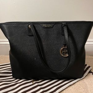 Henri Bendel Black Saffiano Leather Tote Bag